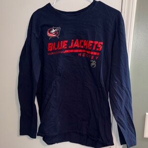 Fanatics Navy Blue Jackets Long Sleeve Tee